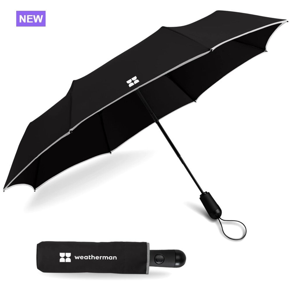 Small Compact Travel Umbrella with Auto Open Close, Fiberglass Frame